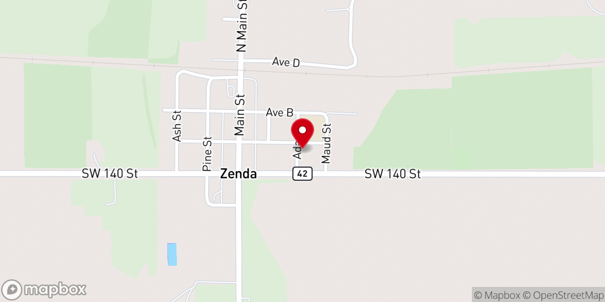 Map showing location of St John Catholic Church & Rectory