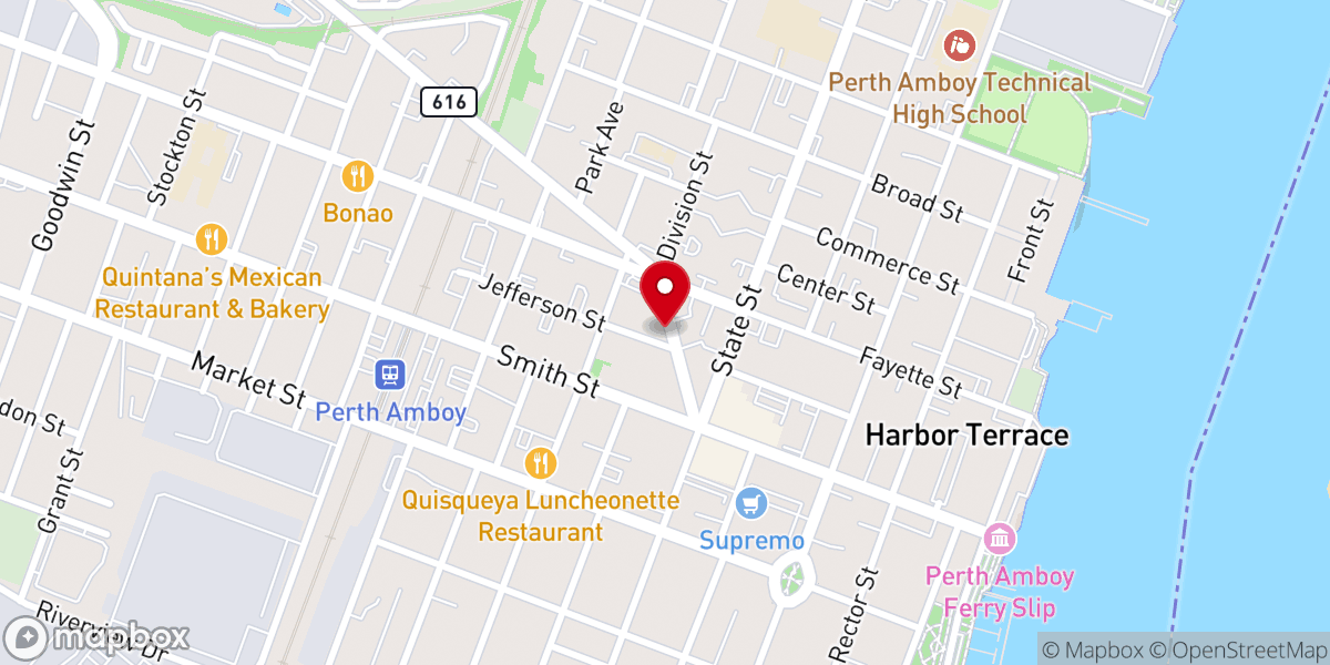 Map showing location of Casa de Oración Maranatha, NJ