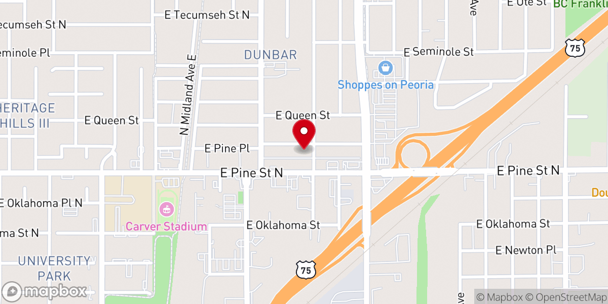 Map showing location of Greater Mt Olive Baptist Church