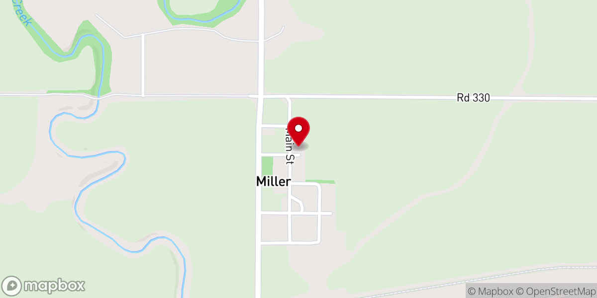 Map showing location of Miller United Methodist Church