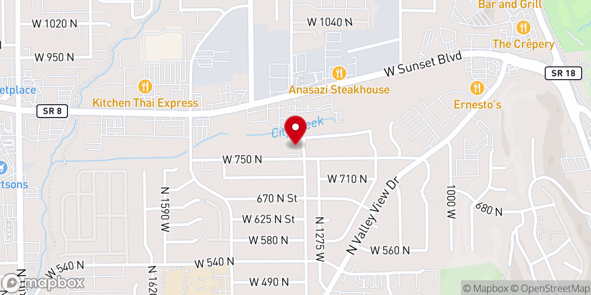 Map showing location of St. George Church of Christ