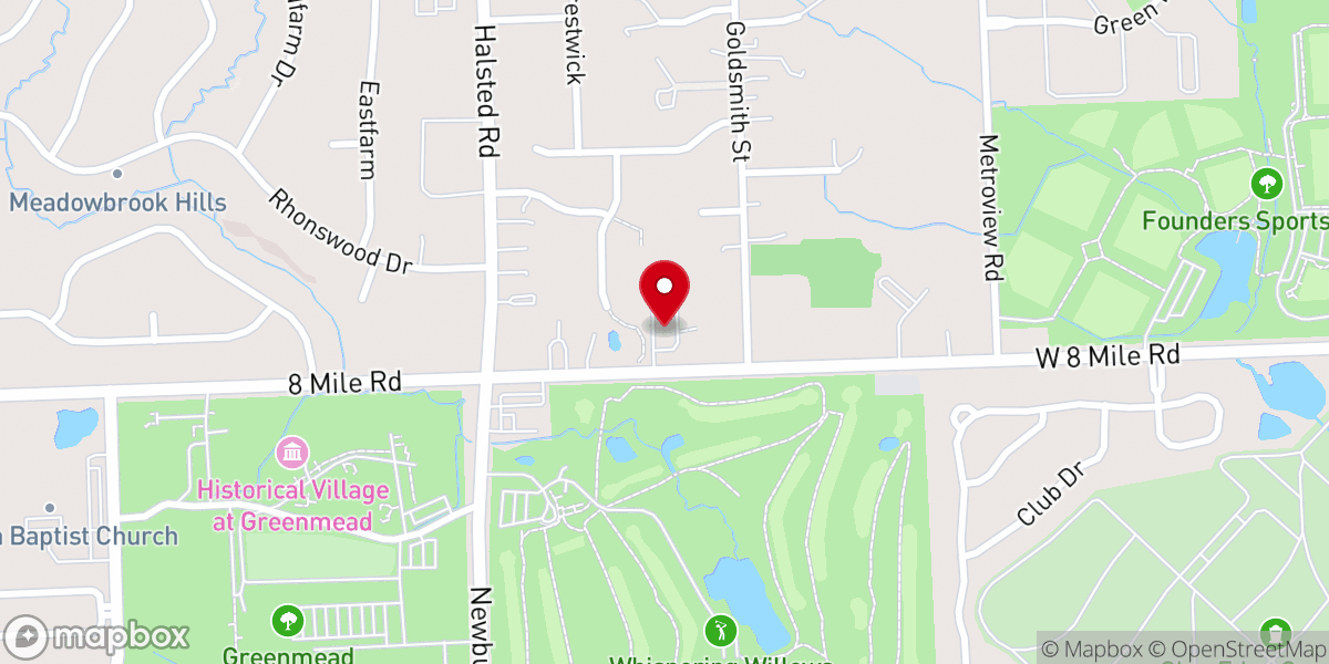 Map showing location of Oakland Hills Community Church