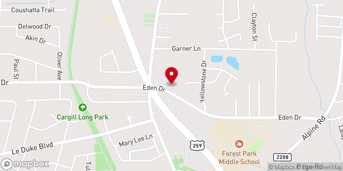 Map showing location of Longview Church of Christ