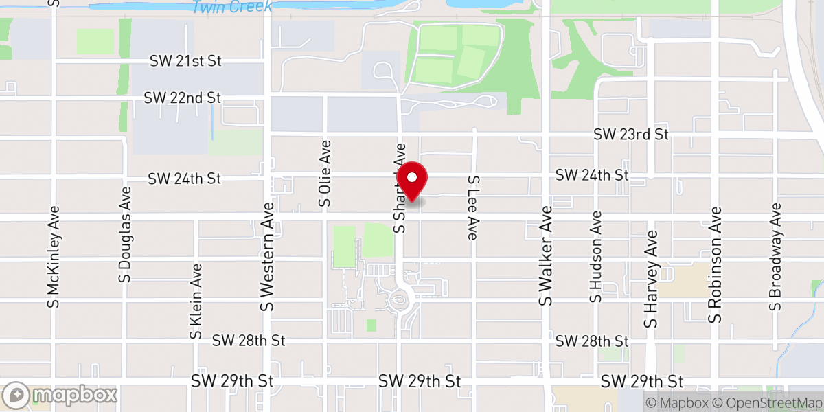 Map showing location of Faith Lutheran Church