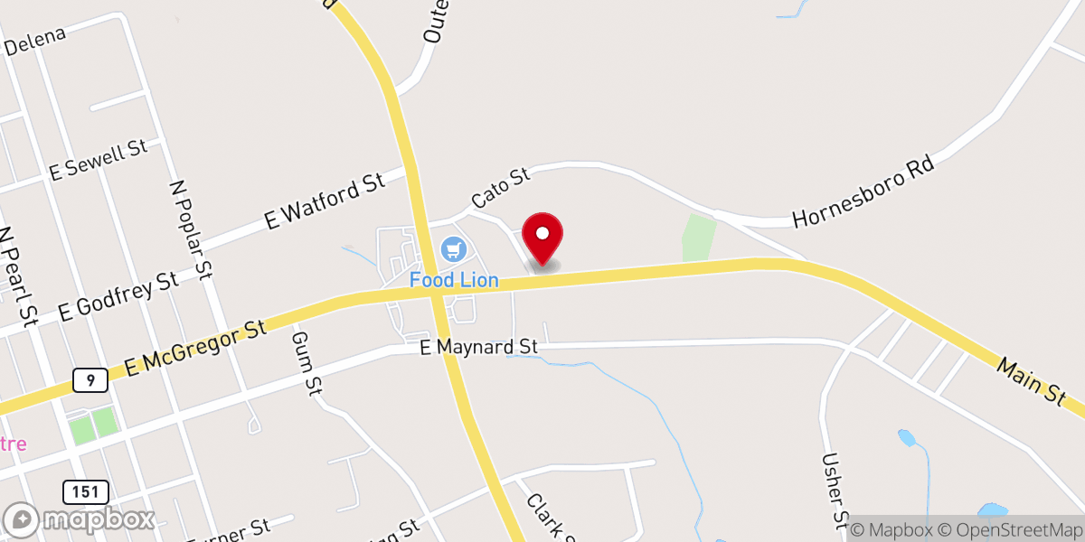 Map showing location of Domino's Pizza