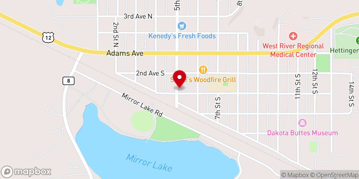 Map showing location of Connection Church Hettinger