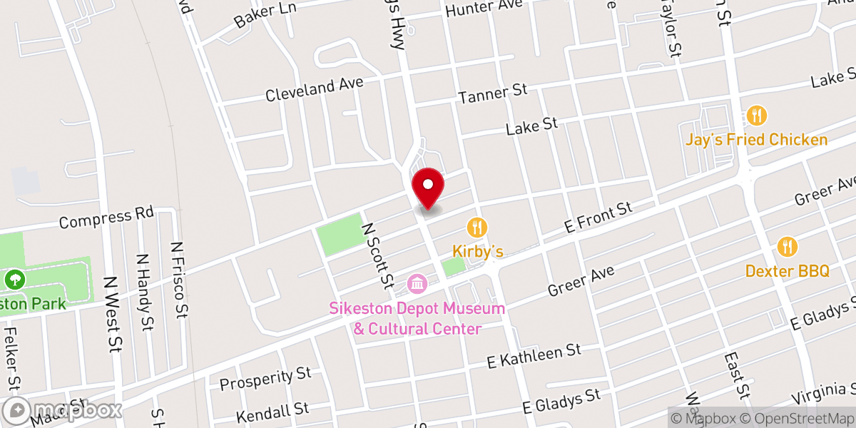 Map showing location of La Croix Church Sikeston Gathering