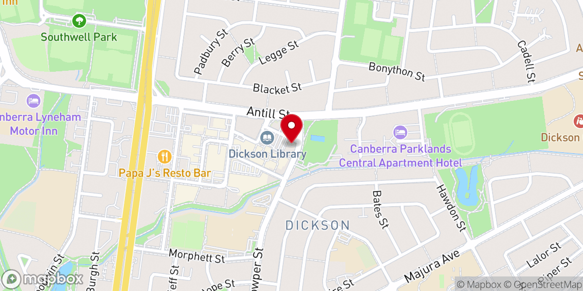 Map showing location of Dickson Baptist Church