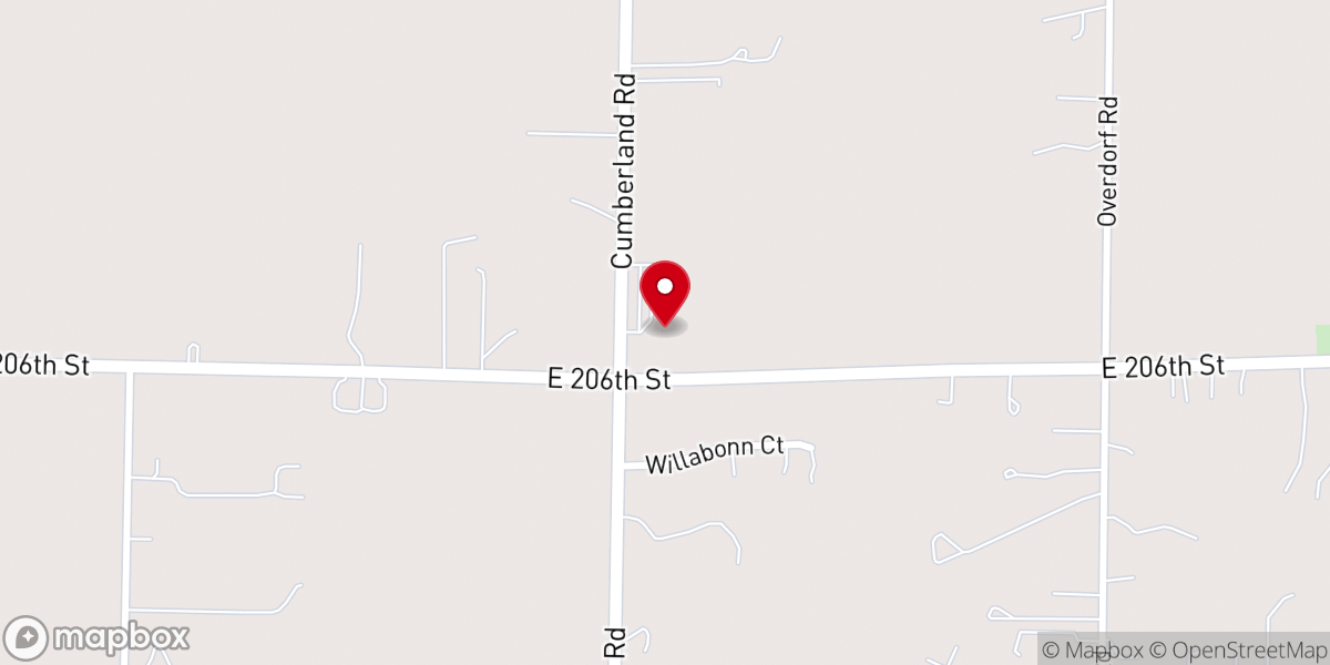 Map showing location of Bethel Lutheran Church