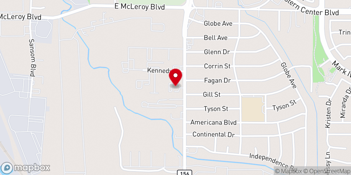 Map showing location of Faith Tabernacle Assembly of God