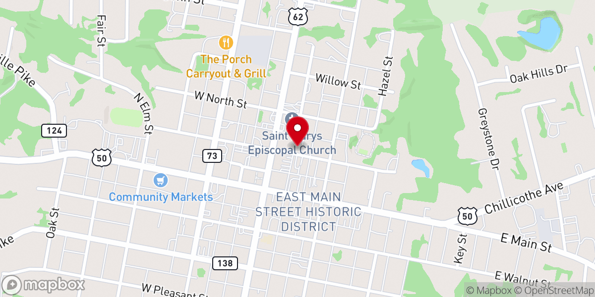 Map showing location of New Hope Baptist Church