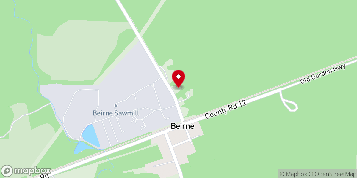 Map showing location of Beirne Baptist Church