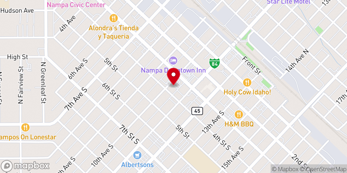 Map showing location of Cornerstone Worship Center