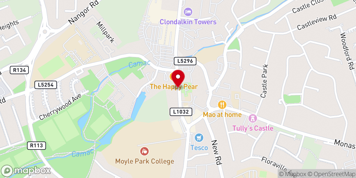 Map showing location of Clondalkin Round Tower