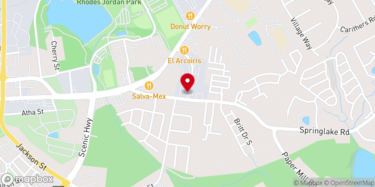 Map showing location of Victory Baptist Church