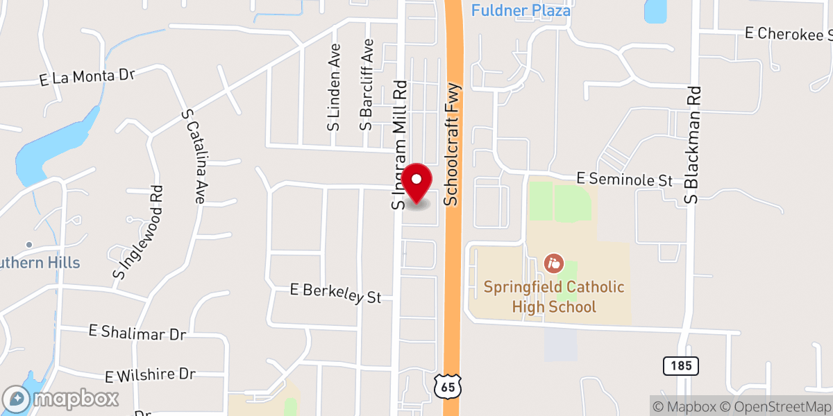 Map showing location of Glendale Baptist Church SGF