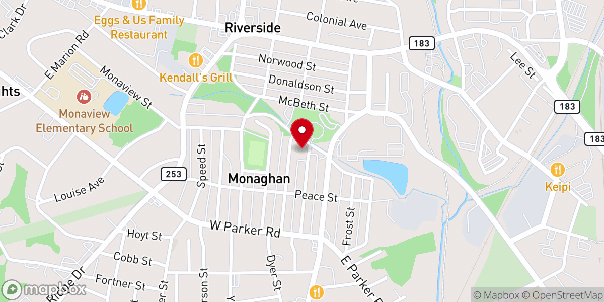 Map showing location of Heritage Baptist Church