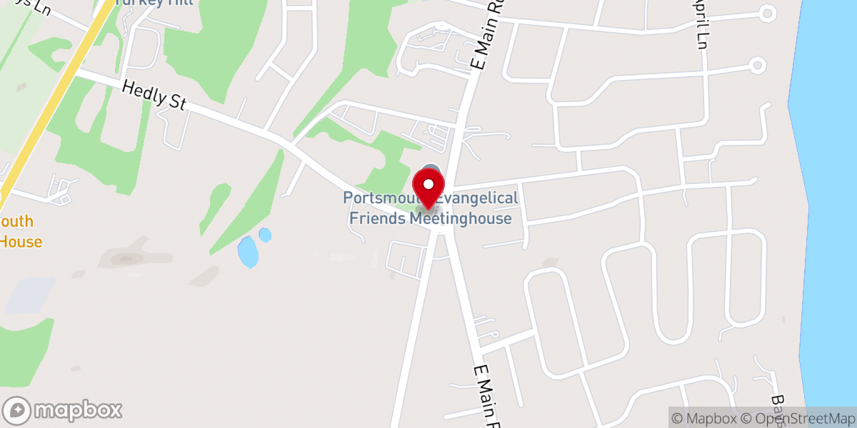 Map showing location of Portsmouth Friends Church