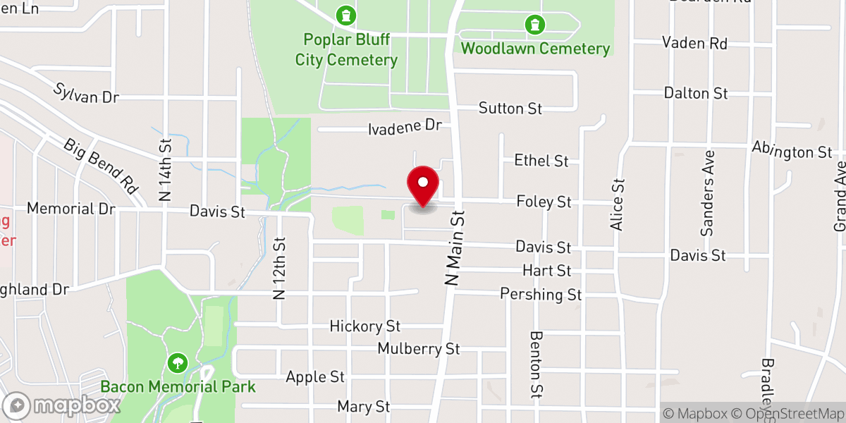 Map showing location of First Christian Church
