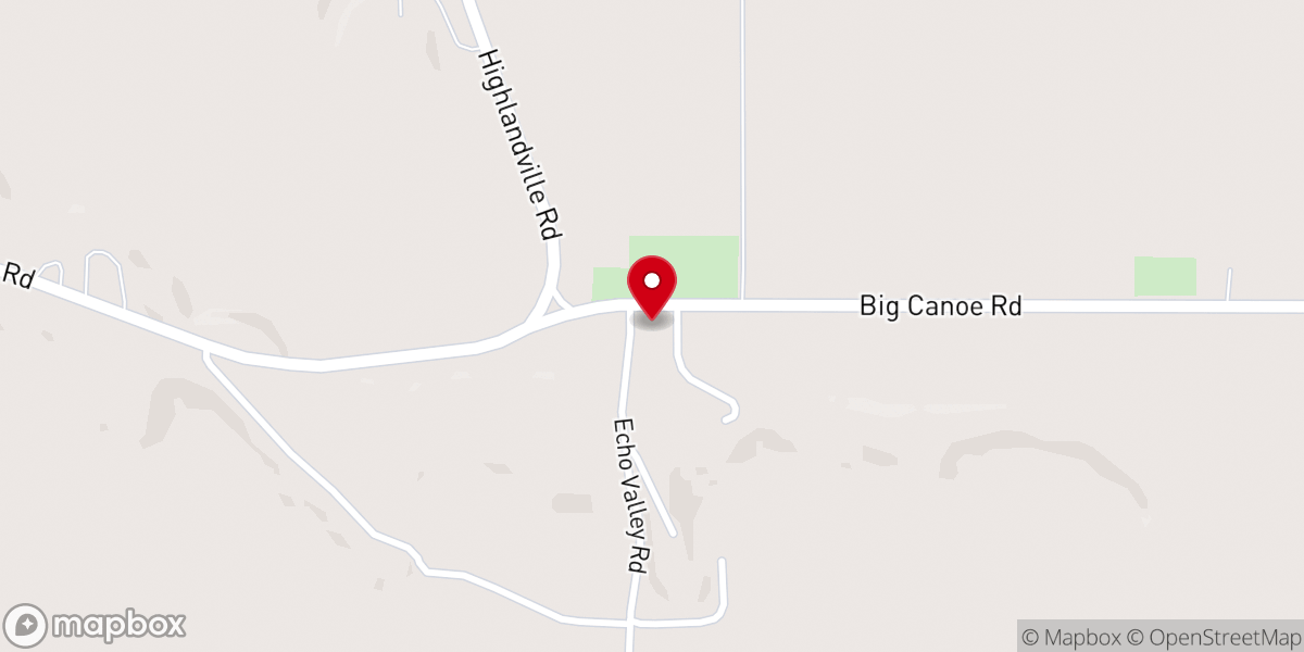 Map showing location of Big Canoe Lutheran Church