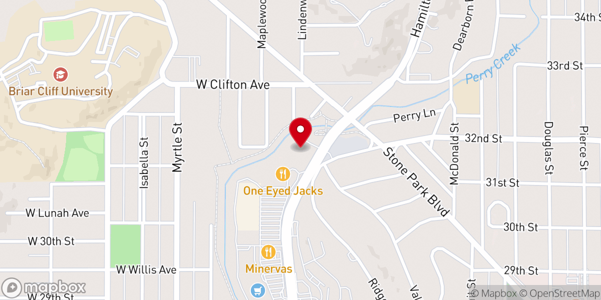 Map showing location of Faith Lutheran Church