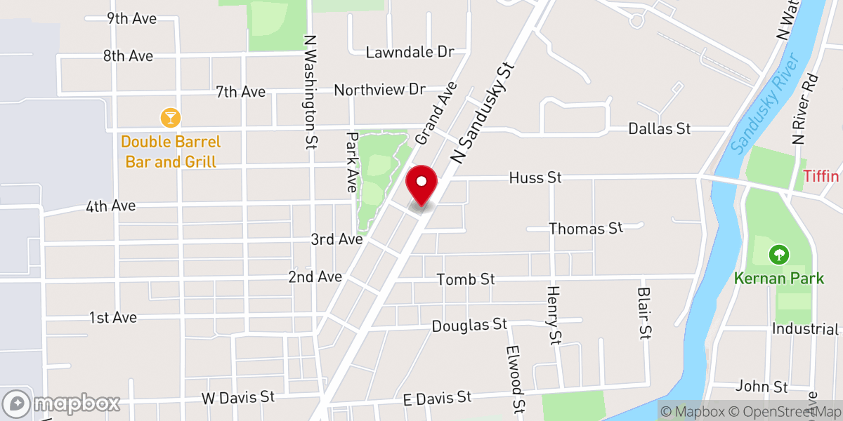Map showing location of Upper Room Tabernacle Church
