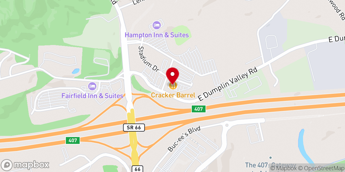 Map showing location of Cracker Barrel Old Country Store