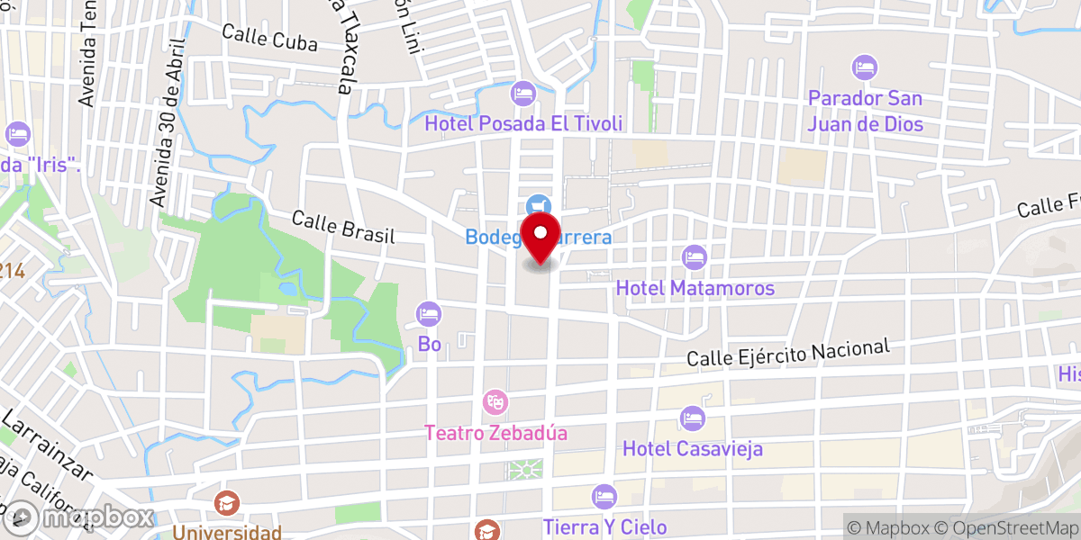 Map showing location of Templo de Santo Domingo de Guzmán