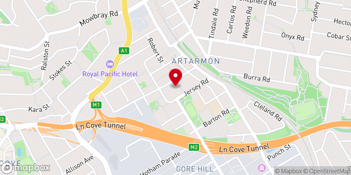 Map showing location of St. Basil's Anglican Church Artarmon