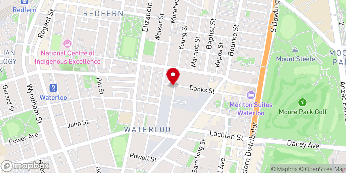 Map showing location of Hillsong Church Waterloo Campus