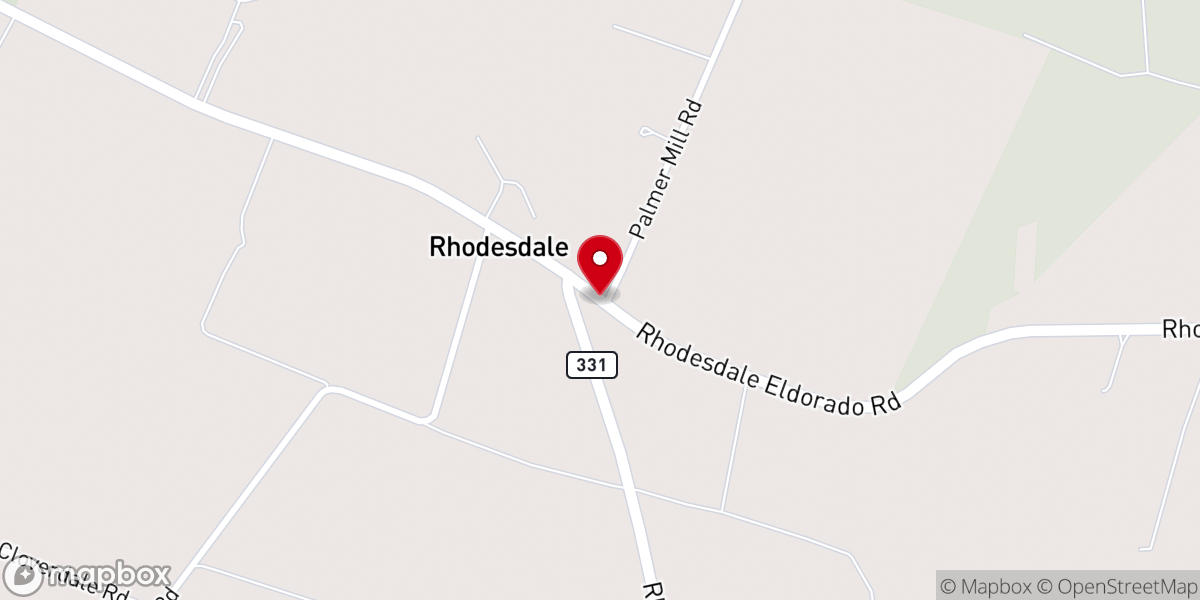 Map showing location of Rhodesdale