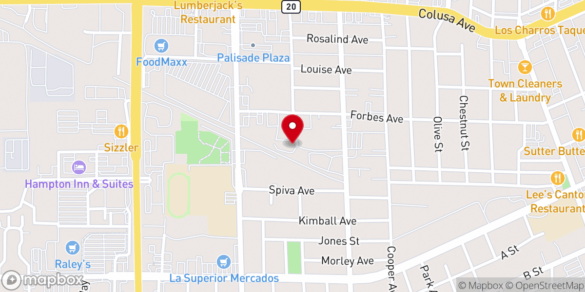 Map showing location of Yuba Sutter Food Bank