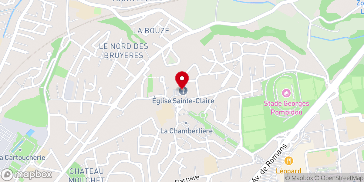 Map showing location of Eglise Sainte-Claire