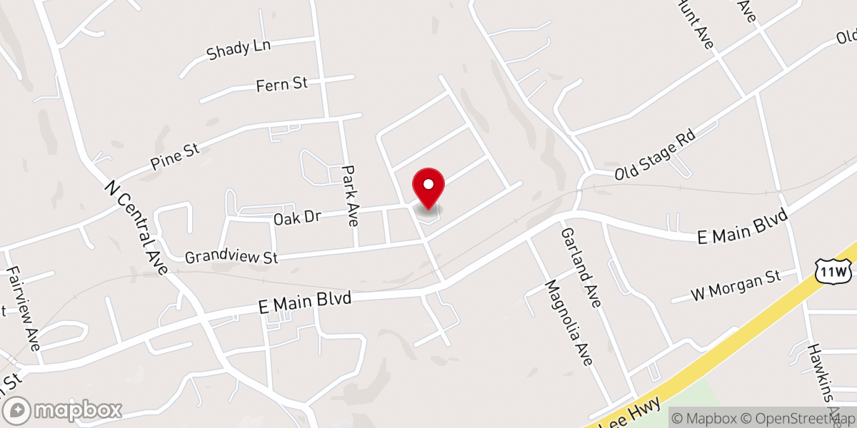 Map showing location of First Free Will Baptist Church