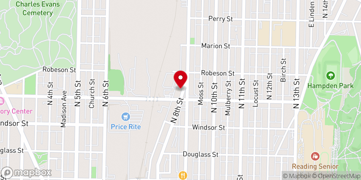 Map showing location of St. Joseph's Roman Catholic Church