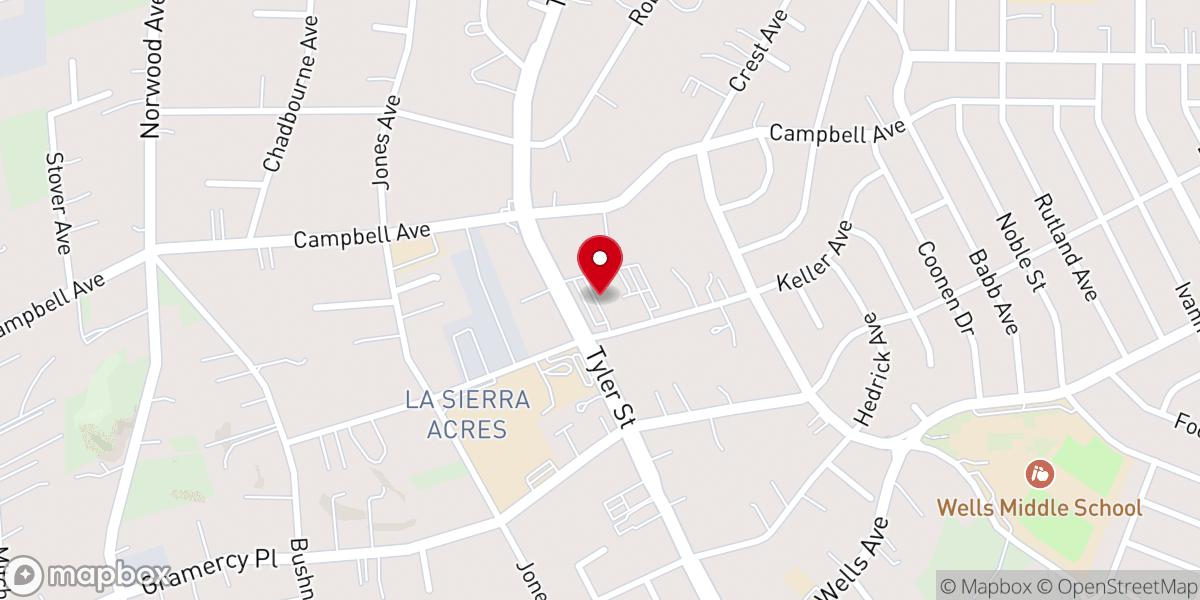 Map showing location of Riverside Korean Baptist Church