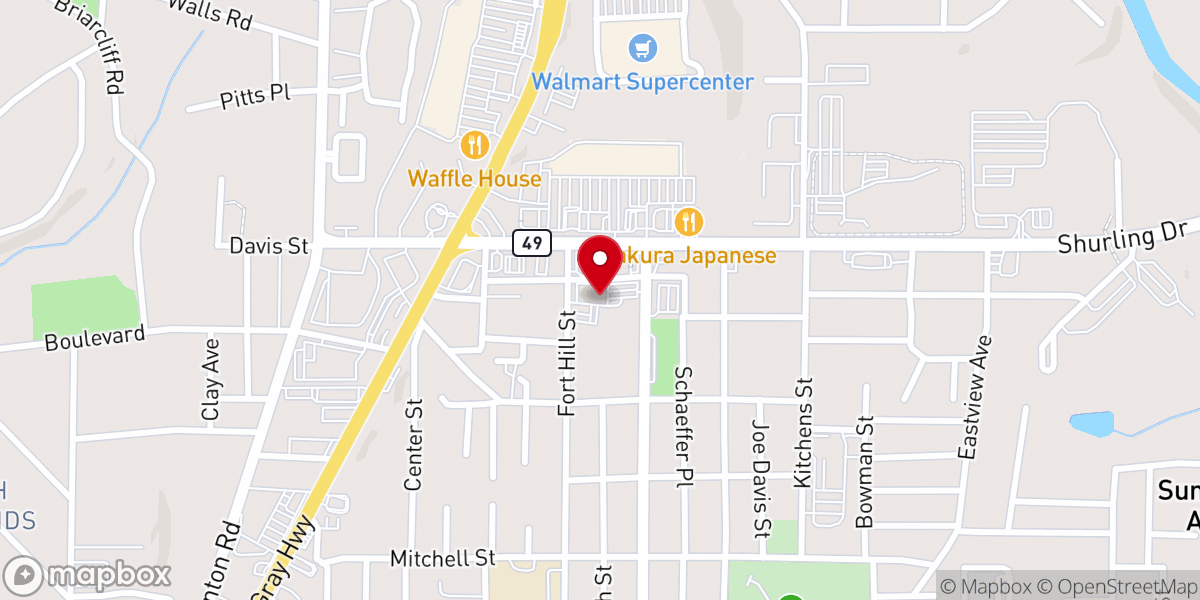 Map showing location of St Peters Baptist Church