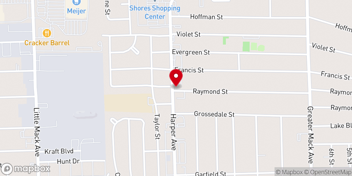 Map showing location of Christ Gospel Tabernacle