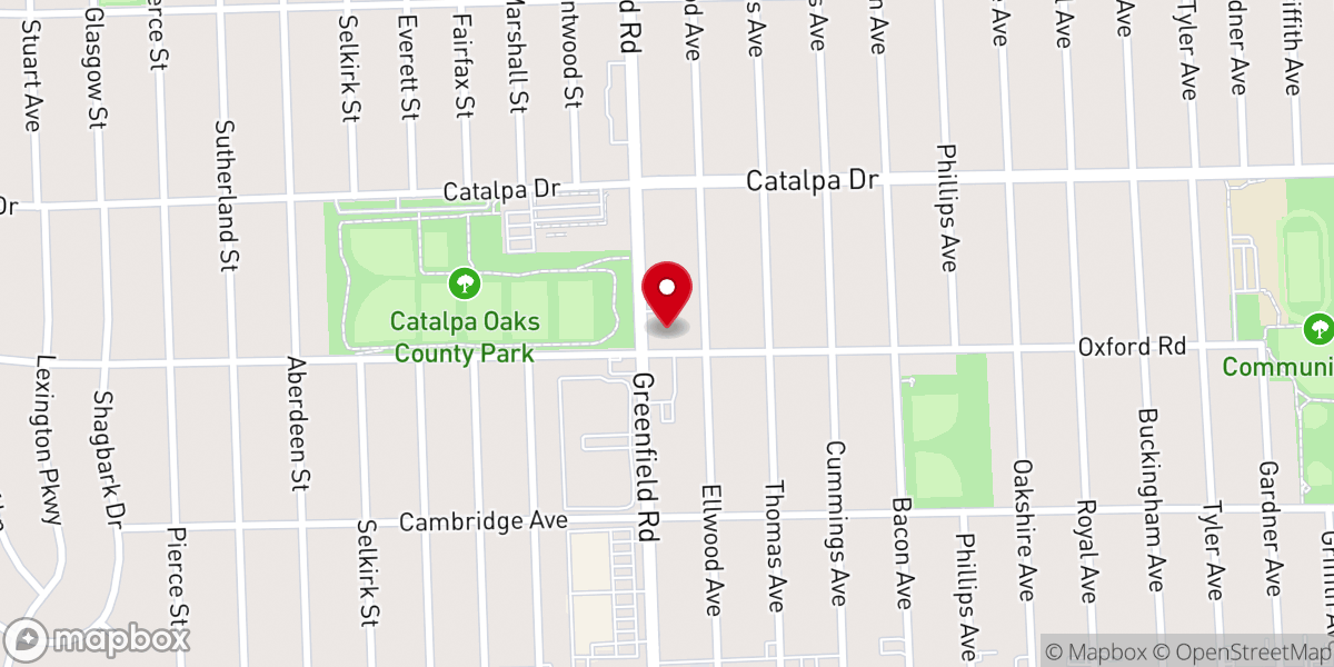 Map showing location of Greenfield Presbyterian Church