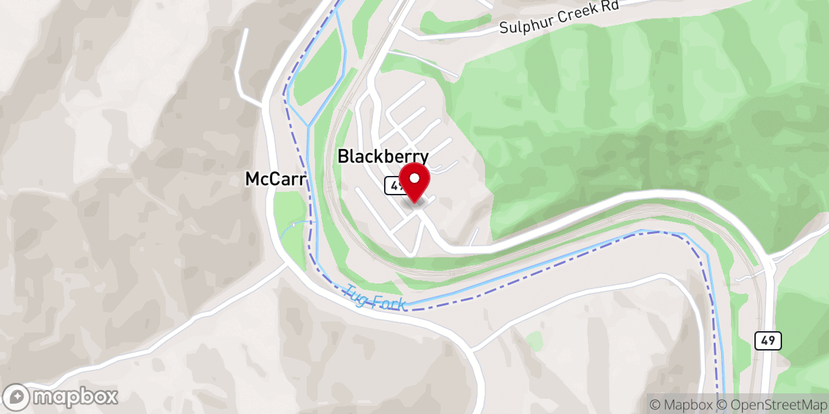 Map showing location of Enon United Baptist Church