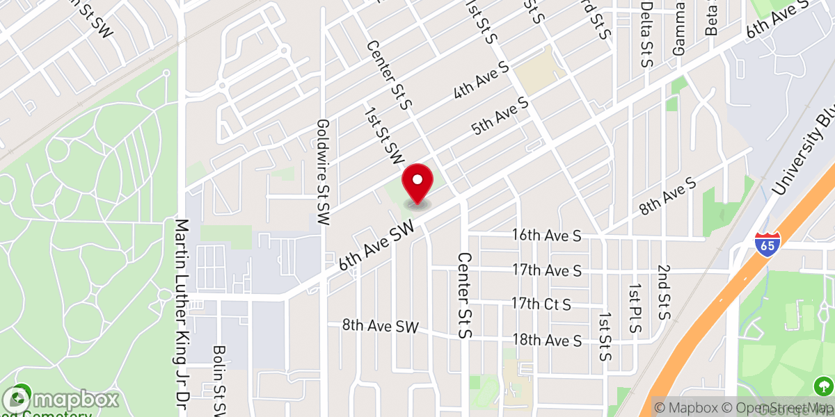 Map showing location of Westminster Presbyterian Church