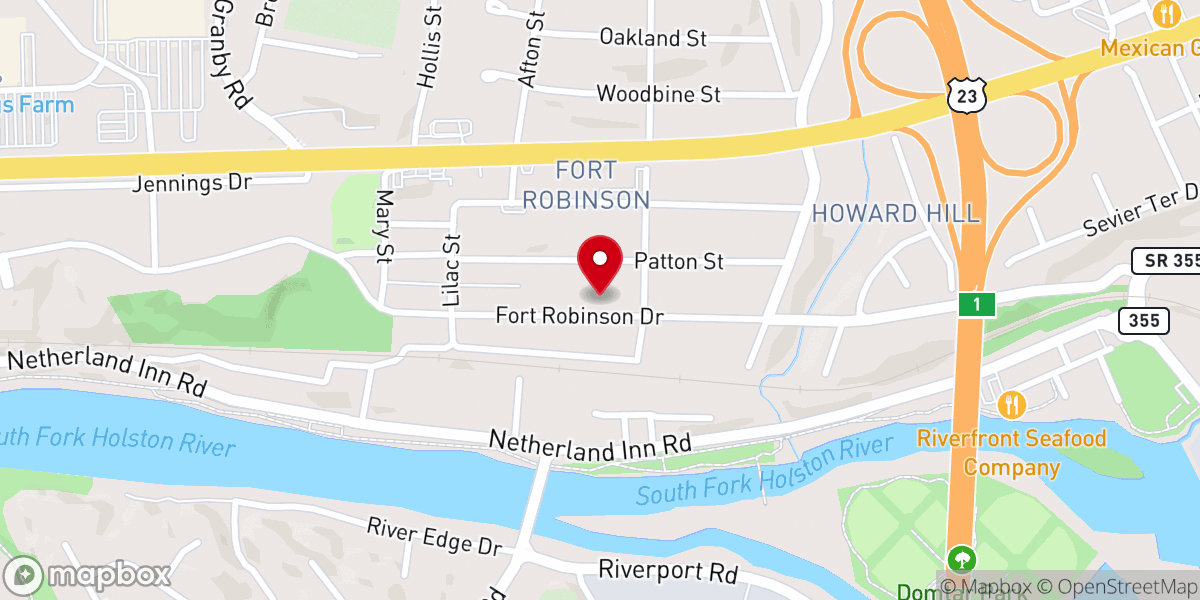 Map showing location of The Fort Church Kingsport