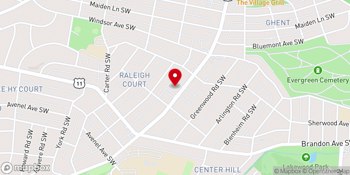 Map showing location of Raleigh Court Presbyterian Church