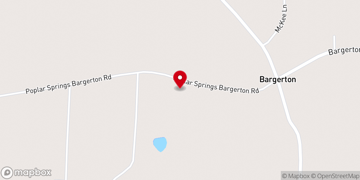 Map showing location of Bargerton Church of Christ