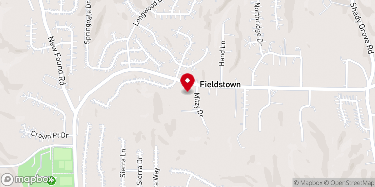 Map showing location of Oak Grove Freewill Baptist Church