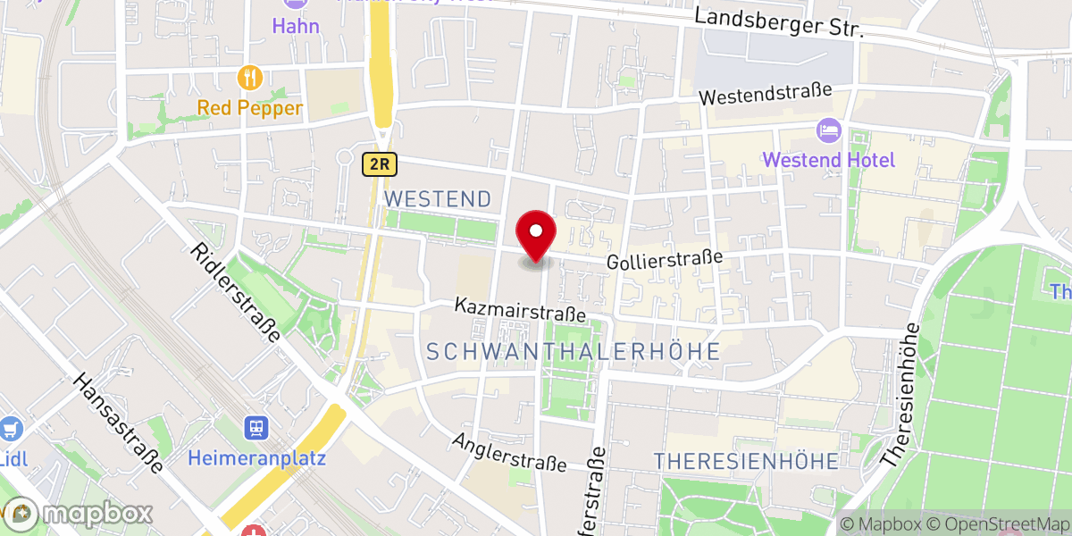 Map showing location of WESTEND MÜNCHEN Ιερός ναός Αγίου Γεωργίου Μονάχου