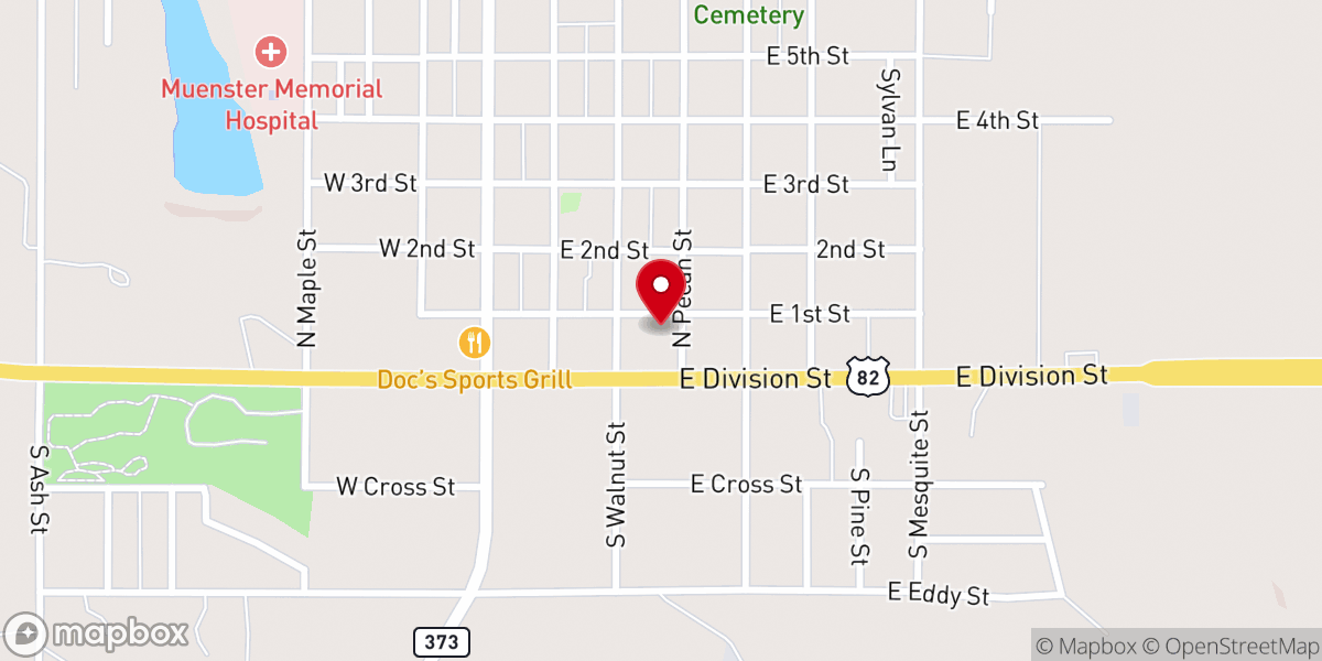 Map showing location of First Baptist Church
