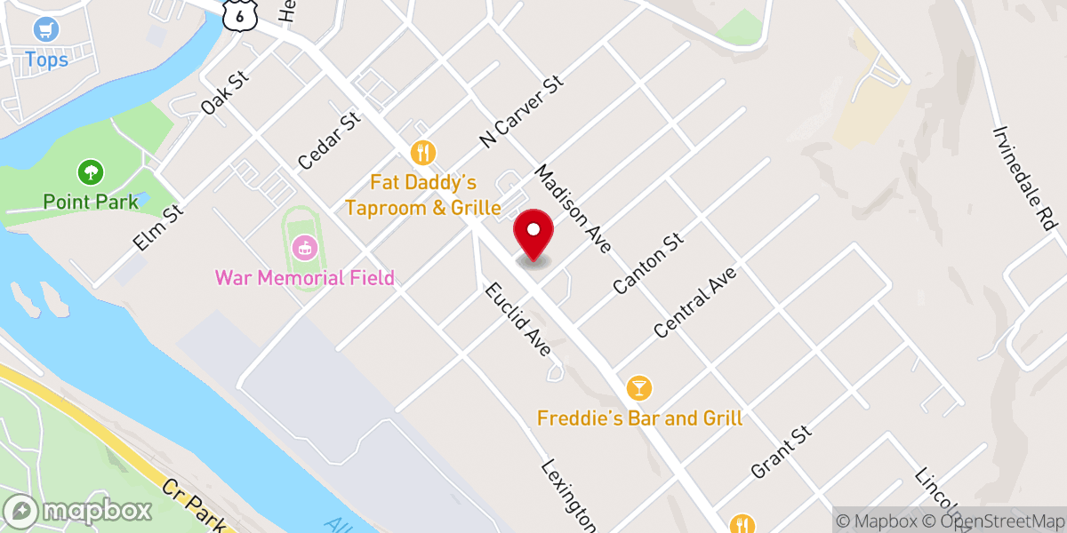 Map showing location of Warren First Church of the Nazarene