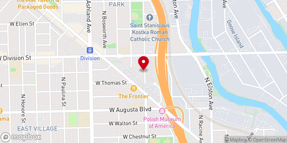 Map showing location of Holy Trinity Polish Catholic Church