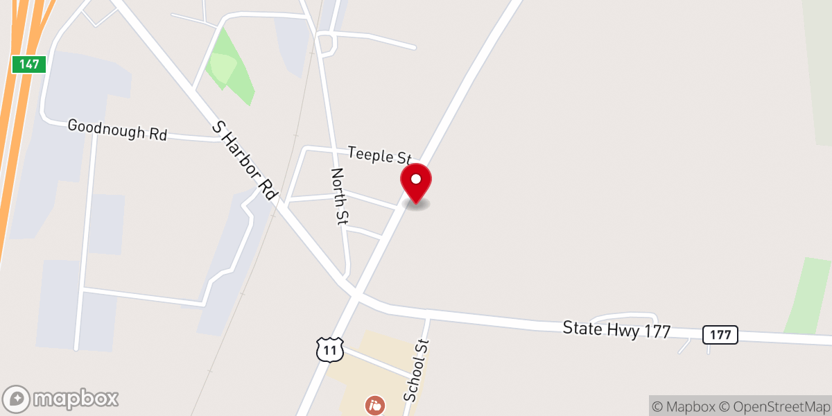 Map showing location of Center Church